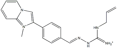 2-[4-[2-[Iminio(2-propenylamino)methyl]hydrazonomethyl]phenyl]-1-methylimidazo[1,2-a]pyridin-1-ium 结构式