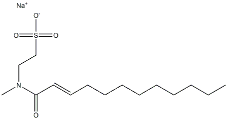 N-(2-Dodecenoyl)-N-methyltaurine sodium salt 结构式