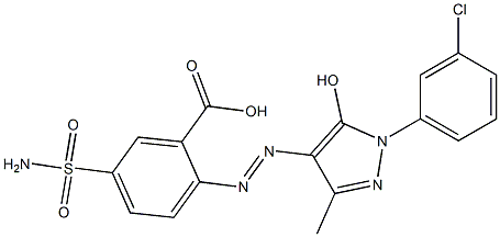 2-[1-(m-Chlorophenyl)-5-hydroxy-3-methyl-1H-pyrazol-4-ylazo]-5-sulfamoylbenzoic acid 结构式