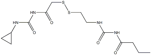 1-Butyryl-3-[2-[[(3-cyclopropylureido)carbonylmethyl]dithio]ethyl]urea 结构式