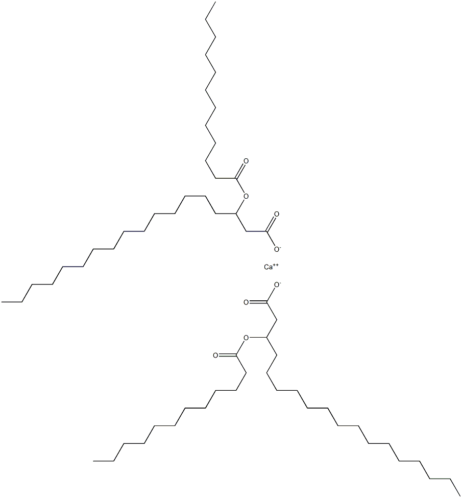 Bis(3-lauroyloxyoctadecanoic acid)calcium salt 结构式