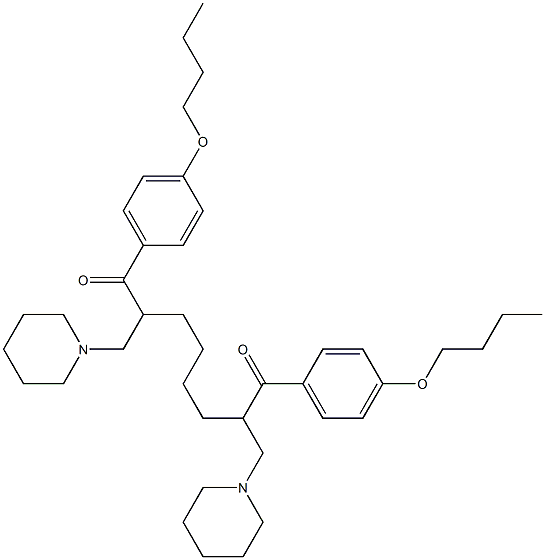 1,8-Bis(4-butoxyphenyl)-2,7-bis(piperidinomethyl)-1,8-octanedione 结构式