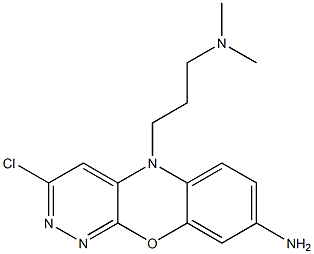 8-Amino-3-chloro-5-(3-dimethylaminopropyl)-5H-pyridazino[3,4-b][1,4]benzoxazine 结构式