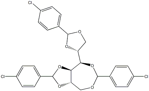 1-O,4-O:2-O,3-O:5-O,6-O-Tris(4-chlorobenzylidene)-D-glucitol 结构式