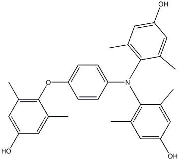 N,N-Bis(4-hydroxy-2,6-dimethylphenyl)-4-(4-hydroxy-2,6-dimethylphenoxy)benzenamine 结构式