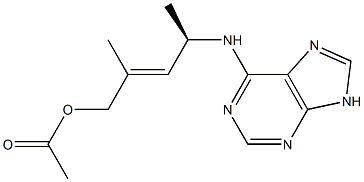 (2E,4R)-2-Methyl-4-(9H-purin-6-ylamino)-2-penten-1-ol acetate 结构式