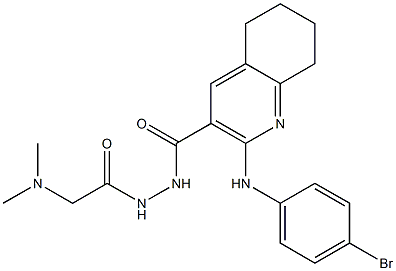 N'-[2-(Dimethylamino)acetyl]-2-[(4-bromophenyl)amino]-5,6,7,8-tetrahydroquinoline-3-carbohydrazide 结构式
