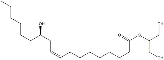 (9Z,12R)-12-Hydroxy-9-octadecenoic acid 1,3-dihydroxypropan-2-yl ester 结构式