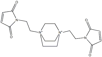 1,4-Bis[2-(2,5-dioxo-3-pyrrolin-1-yl)ethyl]-1,4-diazoniabicyclo[2.2.2]octane 结构式