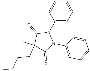 4-Butyl-4-lithio-1,2-diphenyl-3,5-pyrazolidinedione 结构式