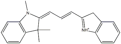 2-[3-[(1,3-Dihydro-1,3,3-trimethyl-2H-indol)-2-ylidene]-1-propenyl]-3H-indolium 结构式