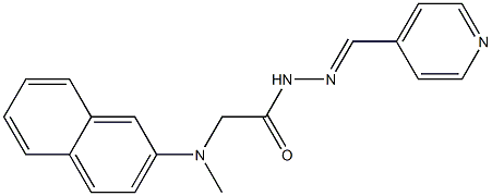 N'-[(Pyridin-4-yl)methylene]-2-[methyl(2-naphtyl)amino]acetic acid hydrazide 结构式