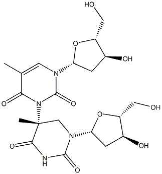 (5R)-5-(Thymidin-3-yl)-5,6-dihydrothymidine 结构式