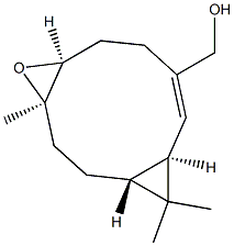 (1R,4R,6S,9E,11R)-4,12,12-Trimethyl-5-oxatricyclo[9.1.0.04,6]dodec-9-ene-9-methanol 结构式