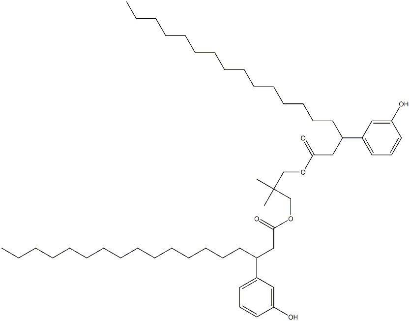 Bis[3-(3-hydroxyphenyl)stearic acid]2,2-dimethylpropane-1,3-diyl ester 结构式