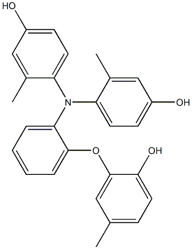 N,N-Bis(4-hydroxy-2-methylphenyl)-2-(2-hydroxy-5-methylphenoxy)benzenamine 结构式