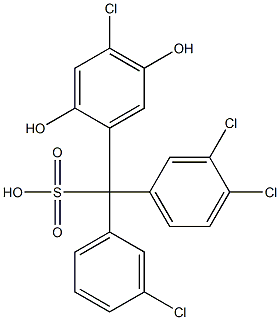 (3-Chlorophenyl)(3,4-dichlorophenyl)(4-chloro-2,5-dihydroxyphenyl)methanesulfonic acid 结构式