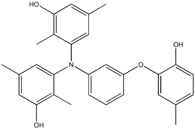 N,N-Bis(3-hydroxy-2,5-dimethylphenyl)-3-(2-hydroxy-5-methylphenoxy)benzenamine 结构式