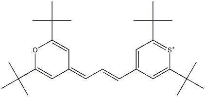 4-[3-(2,6-Di-tert-butyl-4H-pyran-4-ylidene)-1-propenyl]-2,6-di-tert-butylthiopyrylium 结构式