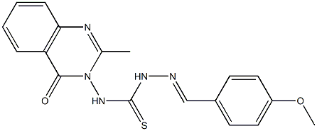 4-Methoxybenzaldehyde 4-[(3,4-dihydro-2-methyl-4-oxoquinazolin)-3-yl]thiosemicarbazone 结构式