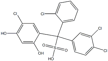 (2-Chlorophenyl)(3,4-dichlorophenyl)(5-chloro-2,4-dihydroxyphenyl)methanesulfonic acid 结构式