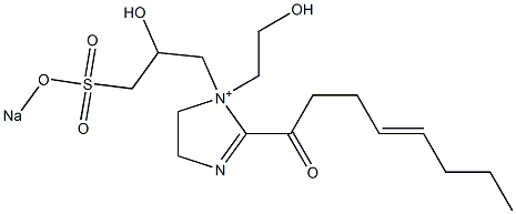 1-(2-Hydroxyethyl)-1-[2-hydroxy-3-(sodiooxysulfonyl)propyl]-2-(4-octenoyl)-2-imidazoline-1-ium 结构式