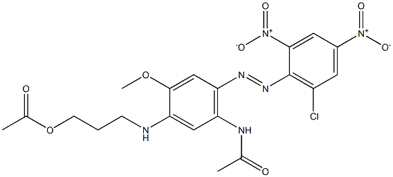 Acetic acid 3-[[5-acetylamino-4-(6-chloro-2,4-dinitrophenyl)azo-2-methoxyphenyl]amino]propyl ester 结构式