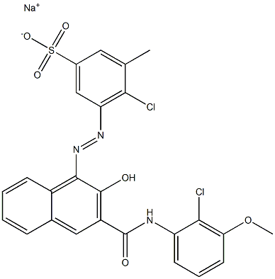 4-Chloro-3-methyl-5-[[3-[[(2-chloro-3-methoxyphenyl)amino]carbonyl]-2-hydroxy-1-naphtyl]azo]benzenesulfonic acid sodium salt 结构式