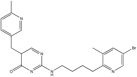 2-[[4-(3-Methyl-5-bromo-2-pyridinyl)butyl]amino]-5-[(6-methyl-3-pyridinyl)methyl]pyrimidin-4(5H)-one 结构式