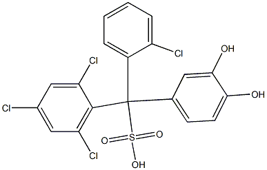 (2-Chlorophenyl)(2,4,6-trichlorophenyl)(3,4-dihydroxyphenyl)methanesulfonic acid 结构式