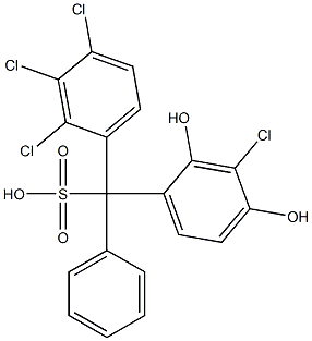 (3-Chloro-2,4-dihydroxyphenyl)(2,3,4-trichlorophenyl)phenylmethanesulfonic acid 结构式