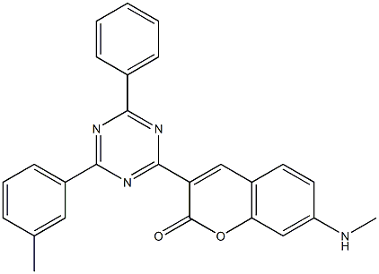 3-[6-Phenyl-4-(3-methylphenyl)-1,3,5-triazin-2-yl]-7-(methylamino)coumarin 结构式