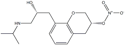 Nitric acid (3R)-8-[(2R)-2-hydroxy-3-(1-methylethyl)aminopropyl]chroman-3-yl ester 结构式