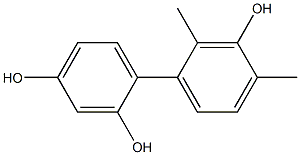 2',4'-Dimethyl-1,1'-biphenyl-2,3',4-triol 结构式