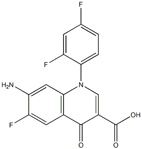 6-Fluoro-1-(2,4-difluorophenyl)-7-amino-1,4-dihydro-4-oxoquinoline-3-carboxylic acid 结构式