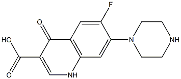 6-Fluoro-1,4-dihydro-4-oxo-7-(1-piperazinyl)quinoline-3-carboxylic acid 结构式