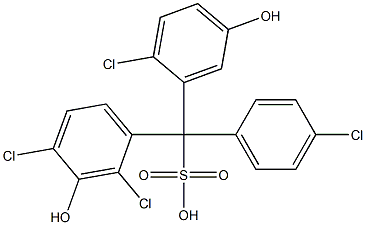 (4-Chlorophenyl)(2-chloro-5-hydroxyphenyl)(2,4-dichloro-3-hydroxyphenyl)methanesulfonic acid 结构式