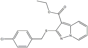 2-[[(4-Chlorophenyl)methyl]thio]pyrazolo[1,5-a]pyridine-3-carboxylic acid ethyl ester 结构式