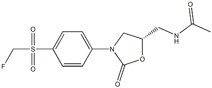 (5S)-5-Acetylaminomethyl-3-(4-fluoromethylsulfonylphenyl)oxazolidin-2-one 结构式