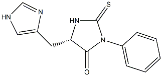 (5S)-5-(1H-Imidazol-4-ylmethyl)-3-phenyl-2-thioxoimidazolidin-4-one 结构式