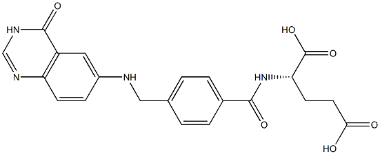 N-[4-[(3,4-Dihydro-4-oxoquinazolin)-6-ylaminomethyl]benzoyl]-L-glutamic acid 结构式