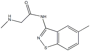 N-(5-Methyl-1,2-benzisothiazol-3-yl)-2-methylaminoacetamide 结构式