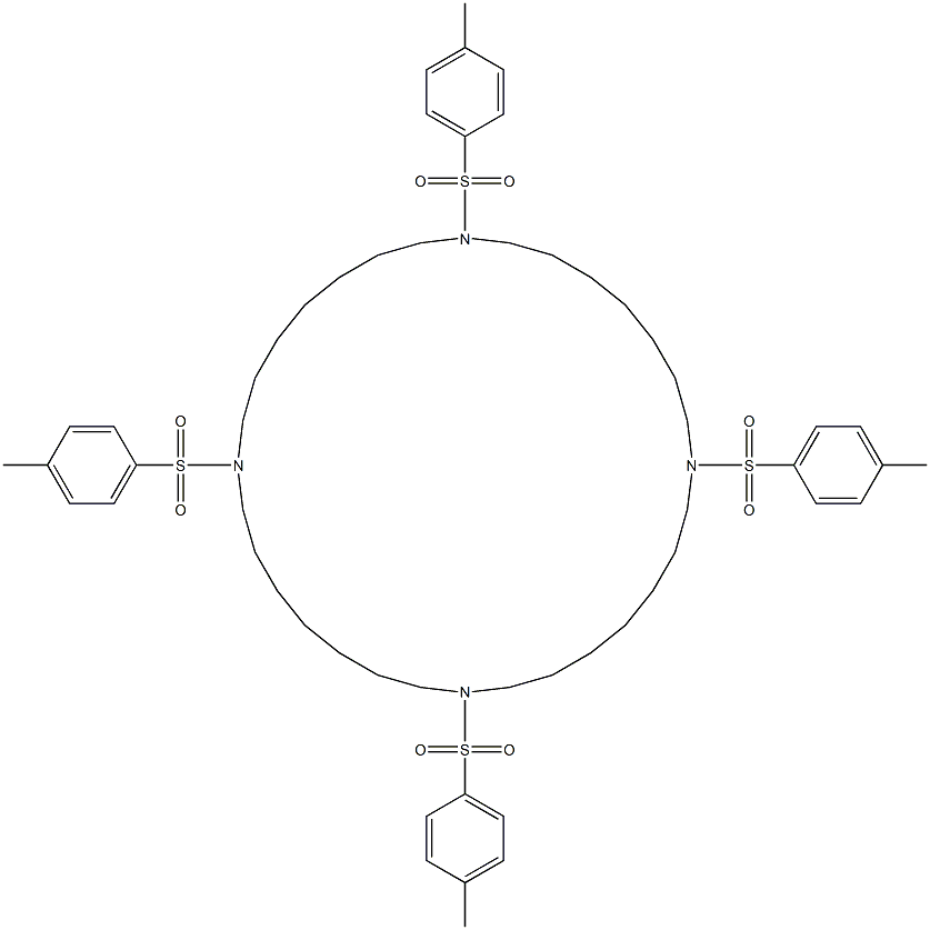 1,9,17,25-Tetrakis(4-methylphenylsulfonyl)-1,9,17,25-tetraazacyclodotriacontane 结构式