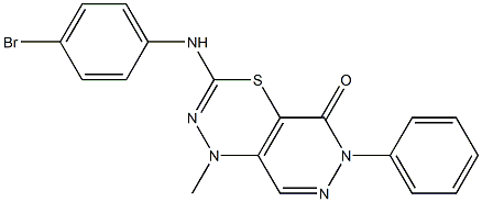 3-(4-Bromophenylamino)-1-methyl-6-phenyl-1H-pyridazino[4,5-e][1,3,4]thiadiazin-5(6H)-one 结构式