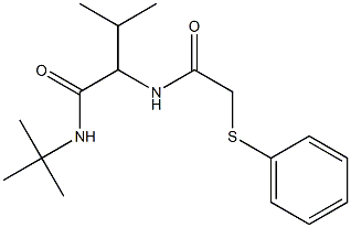 N-[(1R)-1-(tert-Butylcarbamoyl)isobutyl](phenylthio)acetamide 结构式