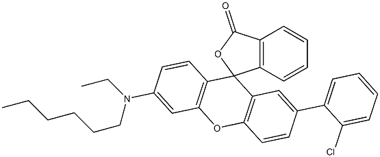 6'-(Ethylhexylamino)-2'-(2-chlorophenyl)spiro[isobenzofuran-1(3H),9'-[9H]xanthen]-3-one 结构式