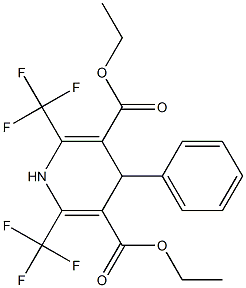 1,4-Dihydro-2,6-bis(trifluoromethyl)-4-phenylpyridine-3,5-dicarboxylic acid diethyl ester 结构式