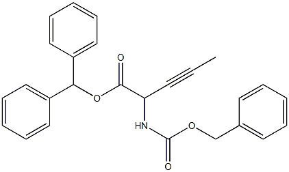 2-Benzyloxycarbonylamino-3-pentynoic acid diphenylmethyl ester 结构式