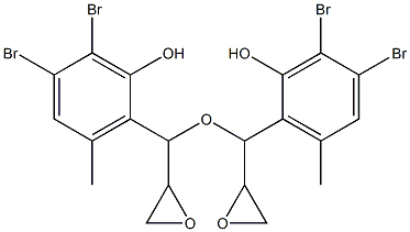 3,4-Dibromo-6-methyl-2-hydroxyphenylglycidyl ether 结构式