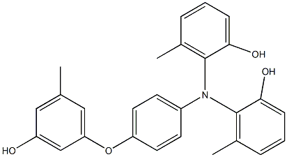 N,N-Bis(2-hydroxy-6-methylphenyl)-4-(3-hydroxy-5-methylphenoxy)benzenamine 结构式